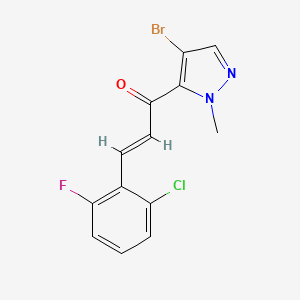 molecular formula C13H9BrClFN2O B5428199 (E)-1-(4-BROMO-1-METHYL-1H-PYRAZOL-5-YL)-3-(2-CHLORO-6-FLUOROPHENYL)-2-PROPEN-1-ONE 