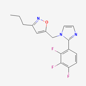 molecular formula C16H14F3N3O B5428265 3-propyl-5-{[2-(2,3,4-trifluorophenyl)-1H-imidazol-1-yl]methyl}isoxazole 