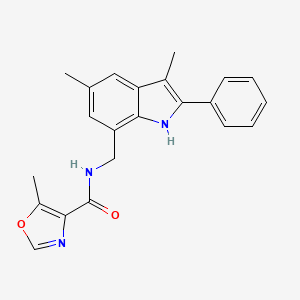 molecular formula C22H21N3O2 B5428310 N-[(3,5-dimethyl-2-phenyl-1H-indol-7-yl)methyl]-5-methyl-1,3-oxazole-4-carboxamide 