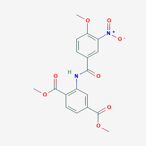 molecular formula C18H16N2O8 B5428391 dimethyl 2-[(4-methoxy-3-nitrobenzoyl)amino]terephthalate 