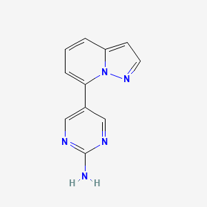 molecular formula C11H9N5 B5428401 5-pyrazolo[1,5-a]pyridin-7-ylpyrimidin-2-amine 