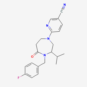 molecular formula C21H23FN4O B5428425 6-[4-(4-fluorobenzyl)-3-isopropyl-5-oxo-1,4-diazepan-1-yl]nicotinonitrile 