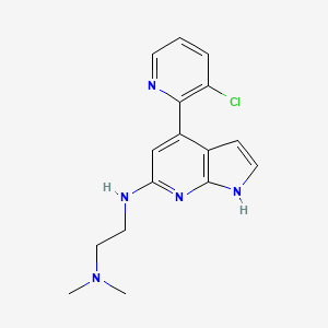 molecular formula C16H18ClN5 B5428433 N'-[4-(3-chloropyridin-2-yl)-1H-pyrrolo[2,3-b]pyridin-6-yl]-N,N-dimethylethane-1,2-diamine 