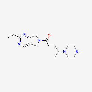 molecular formula C18H29N5O B5428450 2-ethyl-6-[4-(4-methylpiperazin-1-yl)pentanoyl]-6,7-dihydro-5H-pyrrolo[3,4-d]pyrimidine 