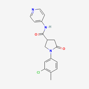 molecular formula C17H16ClN3O2 B5428461 1-(3-chloro-4-methylphenyl)-5-oxo-N-(pyridin-4-yl)pyrrolidine-3-carboxamide 