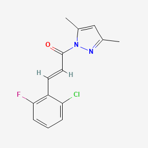 molecular formula C14H12ClFN2O B5428484 1-[3-(2-chloro-6-fluorophenyl)acryloyl]-3,5-dimethyl-1H-pyrazole 