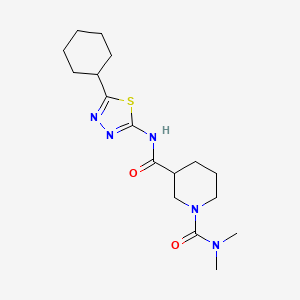 N~3~-(5-cyclohexyl-1,3,4-thiadiazol-2-yl)-N~1~,N~1~-dimethylpiperidine-1,3-dicarboxamide