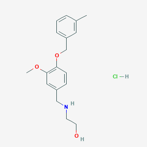 2-[[3-Methoxy-4-[(3-methylphenyl)methoxy]phenyl]methylamino]ethanol;hydrochloride