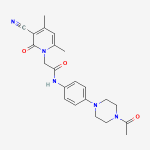 molecular formula C22H25N5O3 B5428783 N-[4-(4-acetylpiperazin-1-yl)phenyl]-2-(3-cyano-4,6-dimethyl-2-oxopyridin-1(2H)-yl)acetamide 