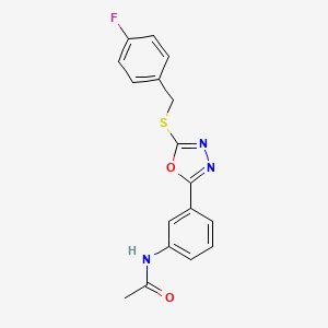 N-(3-{5-[(4-fluorobenzyl)sulfanyl]-1,3,4-oxadiazol-2-yl}phenyl)acetamide