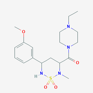 3-[(4-ethyl-1-piperazinyl)carbonyl]-5-(3-methoxyphenyl)-2-methyl-1,2,6-thiadiazinane 1,1-dioxide