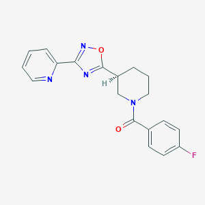 molecular formula C19H17FN4O2 B543077 (4-fluorophenyl)-[(3S)-3-(3-pyridin-2-yl-1,2,4-oxadiazol-5-yl)piperidin-1-yl]methanone 