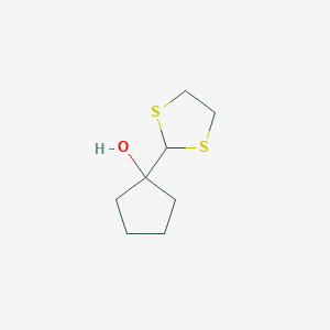 molecular formula C8H14OS2 B054309 1-(1,3-Dithiolan-2-yl)cyclopentan-1-ol CAS No. 116886-15-8