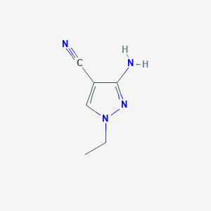 molecular formula C6H8N4 B054310 3-amino-1-ethyl-1H-pyrazole-4-carbonitrile CAS No. 122799-95-5