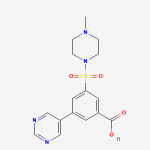 3-[(4-methylpiperazin-1-yl)sulfonyl]-5-pyrimidin-5-ylbenzoic acid