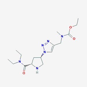 (4S)-4-(4-{[(ethoxycarbonyl)(methyl)amino]methyl}-1H-1,2,3-triazol-1-yl)-N,N-diethyl-L-prolinamide hydrochloride