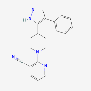 2-[4-(4-phenyl-1H-pyrazol-5-yl)piperidin-1-yl]nicotinonitrile