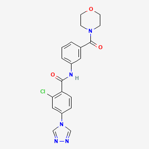 2-chloro-N-[3-(4-morpholinylcarbonyl)phenyl]-4-(4H-1,2,4-triazol-4-yl)benzamide