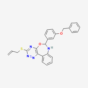 molecular formula C26H22N4O2S B5431583 3-(allylthio)-6-[3-(benzyloxy)phenyl]-6,7-dihydro[1,2,4]triazino[5,6-d][3,1]benzoxazepine 