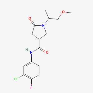 N-(3-chloro-4-fluorophenyl)-1-(2-methoxy-1-methylethyl)-5-oxo-3-pyrrolidinecarboxamide