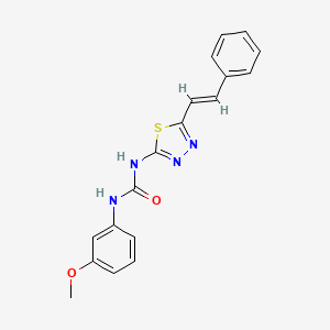 molecular formula C18H16N4O2S B5431601 N-(3-methoxyphenyl)-N'-[5-(2-phenylvinyl)-1,3,4-thiadiazol-2-yl]urea 