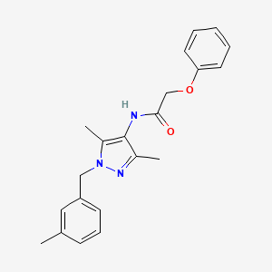 N-[3,5-dimethyl-1-[(3-methylphenyl)methyl]pyrazol-4-yl]-2-phenoxyacetamide