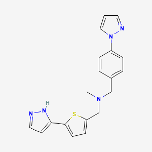 N-methyl-1-[4-(1H-pyrazol-1-yl)phenyl]-N-{[5-(1H-pyrazol-3-yl)-2-thienyl]methyl}methanamine