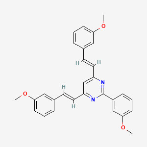 molecular formula C29H26N2O3 B5431661 2-(3-methoxyphenyl)-4,6-bis[2-(3-methoxyphenyl)vinyl]pyrimidine 