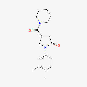 molecular formula C18H24N2O2 B5431678 1-(3,4-dimethylphenyl)-4-(1-piperidinylcarbonyl)-2-pyrrolidinone 