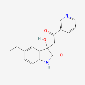 molecular formula C17H16N2O3 B5431796 5-ETHYL-3-HYDROXY-3-[2-OXO-2-(PYRIDIN-3-YL)ETHYL]-2,3-DIHYDRO-1H-INDOL-2-ONE CAS No. 893785-21-2