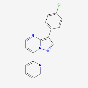 molecular formula C17H11ClN4 B5431827 3-(4-Chlorophenyl)-7-(pyridin-2-yl)pyrazolo[1,5-a]pyrimidine 