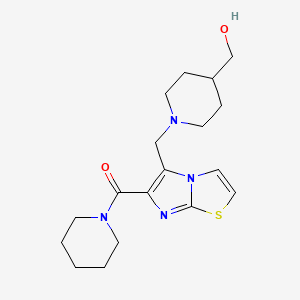 molecular formula C18H26N4O2S B5431840 (1-{[6-(piperidin-1-ylcarbonyl)imidazo[2,1-b][1,3]thiazol-5-yl]methyl}piperidin-4-yl)methanol 