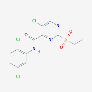 molecular formula C13H10Cl3N3O3S B5431875 5-chloro-N-(2,5-dichlorophenyl)-2-(ethylsulfonyl)-4-pyrimidinecarboxamide 