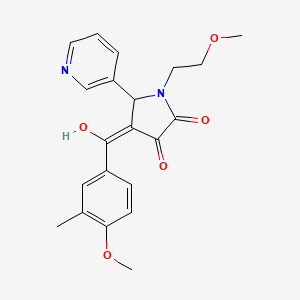 (4E)-4-[hydroxy-(4-methoxy-3-methylphenyl)methylidene]-1-(2-methoxyethyl)-5-pyridin-3-ylpyrrolidine-2,3-dione