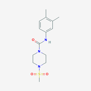 molecular formula C14H21N3O3S B5431945 N-(3,4-dimethylphenyl)-4-(methylsulfonyl)-1-piperazinecarboxamide 