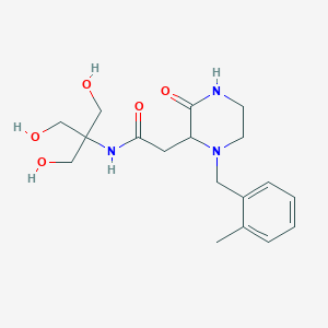 molecular formula C18H27N3O5 B5431946 N-[2-hydroxy-1,1-bis(hydroxymethyl)ethyl]-2-[1-(2-methylbenzyl)-3-oxo-2-piperazinyl]acetamide 