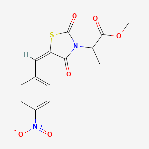 molecular formula C14H12N2O6S B5431960 methyl 2-[(5E)-5-(4-nitrobenzylidene)-2,4-dioxo-1,3-thiazolidin-3-yl]propanoate 