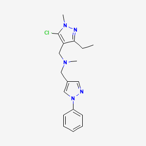 molecular formula C18H22ClN5 B5432000 1-(5-chloro-3-ethyl-1-methyl-1H-pyrazol-4-yl)-N-methyl-N-[(1-phenyl-1H-pyrazol-4-yl)methyl]methanamine 