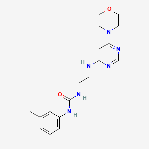 molecular formula C18H24N6O2 B5432017 N-(3-methylphenyl)-N'-(2-{[6-(4-morpholinyl)-4-pyrimidinyl]amino}ethyl)urea 