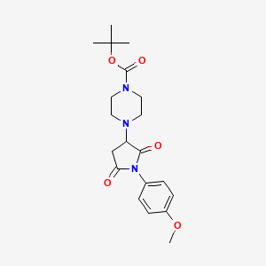 tert-butyl 4-[1-(4-methoxyphenyl)-2,5-dioxo-3-pyrrolidinyl]-1-piperazinecarboxylate