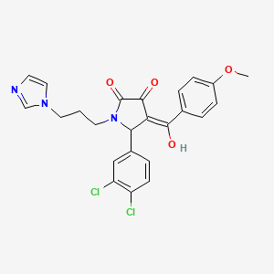 5-(3,4-dichlorophenyl)-3-hydroxy-1-[3-(1H-imidazol-1-yl)propyl]-4-(4-methoxybenzoyl)-1,5-dihydro-2H-pyrrol-2-one