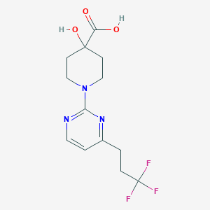 molecular formula C13H16F3N3O3 B5432105 4-hydroxy-1-[4-(3,3,3-trifluoropropyl)pyrimidin-2-yl]piperidine-4-carboxylic acid 