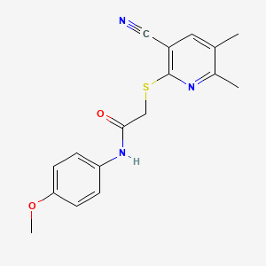 molecular formula C17H17N3O2S B5432113 2-(3-cyano-5,6-dimethylpyridin-2-yl)sulfanyl-N-(4-methoxyphenyl)acetamide 