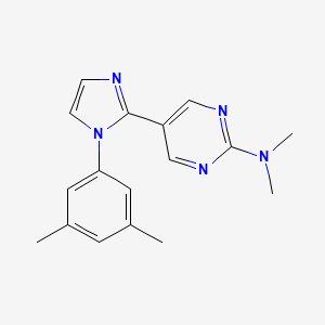 molecular formula C17H19N5 B5432120 5-[1-(3,5-dimethylphenyl)-1H-imidazol-2-yl]-N,N-dimethylpyrimidin-2-amine 