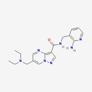 molecular formula C18H23N7O B5432130 N-[(2-aminopyridin-3-yl)methyl]-6-[(diethylamino)methyl]pyrazolo[1,5-a]pyrimidine-3-carboxamide 