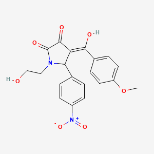 molecular formula C20H18N2O7 B5432162 3-hydroxy-1-(2-hydroxyethyl)-4-(4-methoxybenzoyl)-5-(4-nitrophenyl)-1,5-dihydro-2H-pyrrol-2-one 