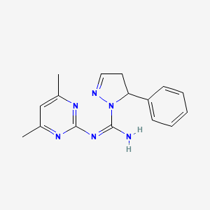 molecular formula C16H18N6 B5432168 N-(4,6-dimethyl-2-pyrimidinyl)-5-phenyl-4,5-dihydro-1H-pyrazole-1-carboximidamide 