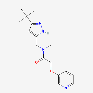 molecular formula C16H22N4O2 B5432177 N-[(3-tert-butyl-1H-pyrazol-5-yl)methyl]-N-methyl-2-(pyridin-3-yloxy)acetamide 