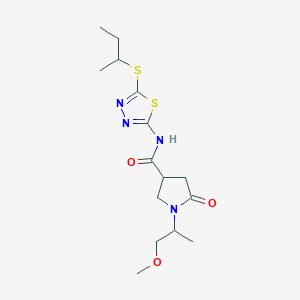 molecular formula C15H24N4O3S2 B5432223 N-[5-(sec-butylthio)-1,3,4-thiadiazol-2-yl]-1-(2-methoxy-1-methylethyl)-5-oxo-3-pyrrolidinecarboxamide 