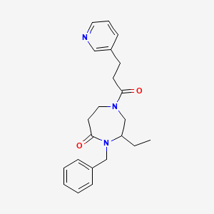 molecular formula C22H27N3O2 B5432225 4-benzyl-3-ethyl-1-(3-pyridin-3-ylpropanoyl)-1,4-diazepan-5-one 